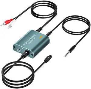192kHz DAC Audio Converter Digital to Analog Audio Converter, 7ft/2.1m Optical Audio to 3.5mm RCA AUX Cable, Optical to RCA Adapter with Dual 3.5 mm Jacks for PS3 PS4 HDTV Blue Ray DVD Sky 192kHz DAC Audio Converter Digital to Analog Audio Converter, 7ft/2.1m Optical Audio to 3.5mm RCA AUX Cable, Optical to RCA Adapter with Dual 3.5 mm Jacks for PS3 PS4 HDTV Blue Ray DVD Sky