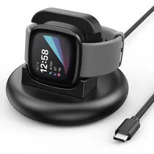 Charger Dock for Fitbit Versa 4/Versa 3/Sense 2/Sense, Anti-Slip Charging Stand Dock with 4.4Ft USB C Cable Cord for Sense 2/Sense/Versa 4/Versa 3 Smartwatch Charger Dock for Fitbit Versa 4/Versa 3/Sense 2/Sense, Anti-Slip Charging Stand Dock with 4.4Ft USB C Cable Cord for Sense 2/Sense/Versa 4/Versa 3 Smartwatch