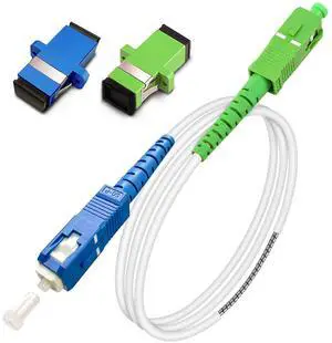 15ft (5 Meters) SM SC/UPC to SC/APC Fiber Optic Patch Cable, Armored Single Mode Patch Cable, Fiber Optic Jumper Optical Patch Cord - SIMPLEX - 9/125um - OS1/OS2 Compatible, LSZH White 15ft (5 Meters) SM SC/UPC to SC/APC Fiber Optic Patch Cable, Armored Single Mode Patch Cable, Fiber Optic Jumper Optical Patch Cord - SIMPLEX - 9/125um - OS1/OS2 Compatible, LSZH White