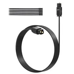 Ultra-Thin Slim Digital Optical Audio Cable 20FT, Fiber Optic SPDIF Toslink Cord Gold-Plated High-Speed Flexible & Durable for TV Soundbar Home Theater Game Console PS4 Xbox Samsung +Ties Ultra-Thin Slim Digital Optical Audio Cable 20FT, Fiber Optic SPDIF Toslink Cord Gold-Plated High-Speed Flexible & Durable for TV Soundbar Home Theater Game Console PS4 Xbox Samsung +Ties