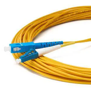 LC to SC OS2 Fiber Patch Cable, 10m (32.80ft), UPC Polish, 200GB Singlemode (SM) Simplex 9/125um, Riser Rated (OFNR), UL Listed, 1pc, Yellow LC to SC OS2 Fiber Patch Cable, 10m (32.80ft), UPC Polish, 200GB Singlemode (SM) Simplex 9/125um, Riser Rated (OFNR), UL Listed, 1pc, Yellow
