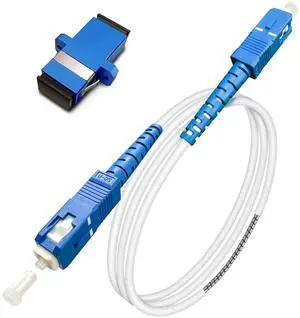 SC to SC Fiber Optic Patch Cable, Armored Single Mode SC/UPC to SC/UPC Fiber Jumper Optical Patch Cord- SIMPLEX - 9/125um - OS1/OS2 Compatible, LSZH White, 3m SC to SC Fiber Optic Patch Cable, Armored Single Mode SC/UPC to SC/UPC Fiber Jumper Optical Patch Cord- SIMPLEX - 9/125um - OS1/OS2 Compatible, LSZH White, 3m