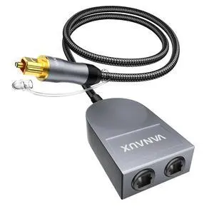 Optical Splitter 1 in 2 Out Fiber Optic Digital Audio Cable Toslink S/PDIF 1 Male Input 2 Female Output Support LPCM2.0, Dolby Digital, DTS 5.1 for TV,Home Theater,Sound Bar,Game Console(1.6ft/0.5m) Optical Splitter 1 in 2 Out Fiber Optic Digital Audio Cable Toslink S/PDIF 1 Male Input 2 Female Output Support LPCM2.0, Dolby Digital, DTS 5.1 for TV,Home Theater,Sound Bar,Game Console(1.6ft/0.5m)