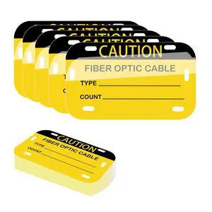 Caution Fiber Optic Cable Tag 3.5" x 2" Waterproof Fiber Cable Marker Tags Write-On Self-Laminating Labels for Communication Cables Management Maintenance 20 Pcs (Yellow) Caution Fiber Optic Cable Tag 3.5" x 2" Waterproof Fiber Cable Marker Tags Write-On Self-Laminating Labels for Communication Cables Management Maintenance 20 Pcs (Yellow)