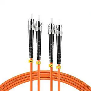 ST to ST Fiber Patch Cable 2m/7ft, Gigabit Multi-Mode Duplex 50/125m, ST/UPC Optical Patch Cord, High-Speed for LAN & Data Centers ST to ST Fiber Patch Cable 2m/7ft, Gigabit Multi-Mode Duplex 50/125m, ST/UPC Optical Patch Cord, High-Speed for LAN & Data Centers