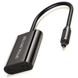Upgraded Digital Toslink Fiber Optical Splitter 1 in 2 Out Audio Adapter CableSignal Enhancement for Television Upgraded Digital Toslink Fiber Optical Splitter 1 in 2 Out Audio Adapter CableSignal Enhancement for Television