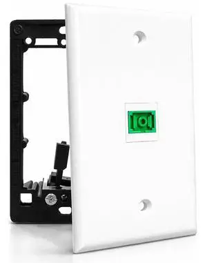 Fiber Optic Wall Plate, for SC/APC, Simplex, w/ 1-Gang Mounting Bracket, 1 Port - White Fiber Optic Wall Plate, for SC/APC, Simplex, w/ 1-Gang Mounting Bracket, 1 Port - White