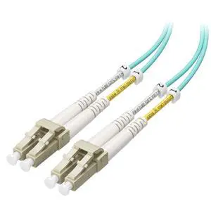 40Gb OFNP Plenum Rated Multimode Duplex 50/125 OM3 Fiber Cable, Short LC to LC Fiber Optic Cable - 3.3ft / 1m 40Gb OFNP Plenum Rated Multimode Duplex 50/125 OM3 Fiber Cable, Short LC to LC Fiber Optic Cable - 3.3ft / 1m