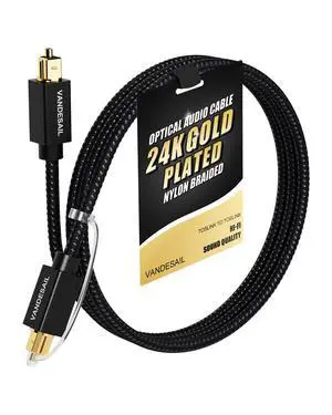 4FT/1.2M Nylon Braided Fiber Digital Optical Audio Cable for Soundbar, TV, Xbox, PS4, Samsung - Gold Plated TOSLINK Connectors 4FT/1.2M Nylon Braided Fiber Digital Optical Audio Cable for Soundbar, TV, Xbox, PS4, Samsung - Gold Plated TOSLINK Connectors