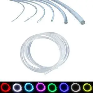 0.06in(1.5mm)*16.4ft(5m) PMMA Plastic Side Glow Cable for Optical Fiber Light, Fiber Optic Lighting Decoration for Car Home Use Fiber Optic Light 0.06in(1.5mm)*16.4ft(5m) PMMA Plastic Side Glow Cable for Optical Fiber Light, Fiber Optic Lighting Decoration for Car Home Use Fiber Optic Light