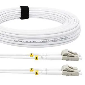 - 1m Fibre Optic Cable LC/UPC to LC/UPC Multimode Duplex 50/125um OM3 LSZH White(1M) - 1m Fibre Optic Cable LC/UPC to LC/UPC Multimode Duplex 50/125um OM3 LSZH White(1M)