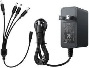 12V 2A 100V-240V US AC to DC Power Supply Adapter & 4-Way Power Splitter Cable for CCTV Home Security Camera Surveillance System 12V 2A 100V-240V US AC to DC Power Supply Adapter & 4-Way Power Splitter Cable for CCTV Home Security Camera Surveillance System