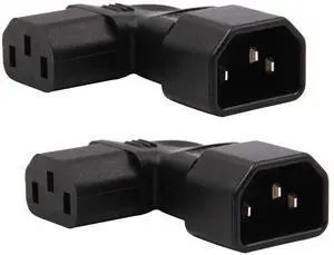2-Pack Left Angle IEC C14 to C13 Power Adapter PDU Plug for LCD wall Mount TV 2-Pack Left Angle IEC C14 to C13 Power Adapter PDU Plug for LCD wall Mount TV