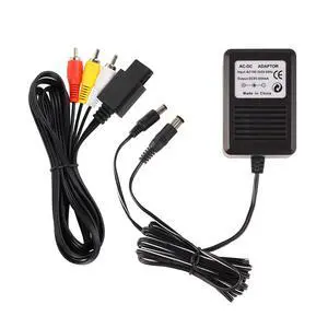 SNES Power Supply and AV Cable, AC Power Cord and Audio Video RCA AV Cable Compatible with Super Nintendo, SNES Power Adapter & AV Cord Bundle Set SNES Power Supply and AV Cable, AC Power Cord and Audio Video RCA AV Cable Compatible with Super Nintendo, SNES Power Adapter & AV Cord Bundle Set