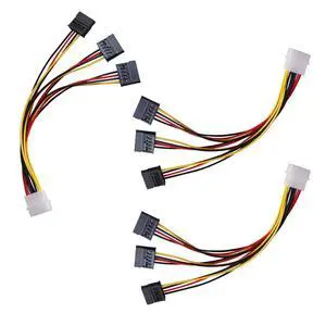 3 Pack 4Pin Molex to 3X Sata 15Pin Splitter Connector Power Supply Cable Adapter Male LP4 4 Pin IDE to HDD Hard Drive ATA Female Port for Additional Multi Caddy Computer PC Desktop 3 Pack 4Pin Molex to 3X Sata 15Pin Splitter Connector Power Supply Cable Adapter Male LP4 4 Pin IDE to HDD Hard Drive ATA Female Port for Additional Multi Caddy Computer PC Desktop