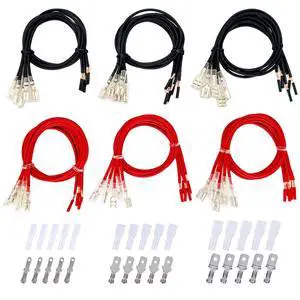 Speaker Wire Connector Kit 30PCS 18AWG Female Spade Terminal Wire Connectors Pre-Crimped 2.8/4.8/6.3mm, 30cm Red & Black, with 15PCS Extra Open-End Male TerminalsAll with Insulating Sleeves Speaker Wire Connector Kit 30PCS 18AWG Female Spade Terminal Wire Connectors Pre-Crimped 2.8/4.8/6.3mm, 30cm Red & Black, with 15PCS Extra Open-End Male TerminalsAll with Insulating Sleeves