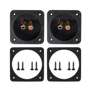 2 Pcs 3.1 Double Binding Round Gold Plate Push Spring Loaded Jacks Speaker Box Terminal Cup 2 Pcs 3.1 Double Binding Round Gold Plate Push Spring Loaded Jacks Speaker Box Terminal Cup