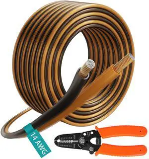 14 Gauge AWG Speaker Wire Kit 35 FT, 2 Conductor CCA Low Voltage Electrical Hookup Parallel Zip Cable Bulk, Flexible Easy to Peel for DC Automotive Car Audio Stereo Home Theater LED+ Stripper 14 Gauge AWG Speaker Wire Kit 35 FT, 2 Conductor CCA Low Voltage Electrical Hookup Parallel Zip Cable Bulk, Flexible Easy to Peel for DC Automotive Car Audio Stereo Home Theater LED+ Stripper
