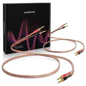 2 Pack 13AWG Speaker Cables with Banana Plug, (1.5m / 4.9FT) HiFi Speaker Wire with Gold-Plated Banana Tip Plugs, Male to Male Copper Audio Cable Speaker Cord Connector for Home Theater 2 Pack 13AWG Speaker Cables with Banana Plug, (1.5m / 4.9FT) HiFi Speaker Wire with Gold-Plated Banana Tip Plugs, Male to Male Copper Audio Cable Speaker Cord Connector for Home Theater