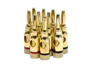 109437 5PRJX74047 Gold Plated Speaker Banana Plugs 5 Pairs Open Screw Type, For Speaker Wire, Home Theater, Wall Plates And More 109437 5PRJX74047 Gold Plated Speaker Banana Plugs 5 Pairs Open Screw Type, For Speaker Wire, Home Theater, Wall Plates And More