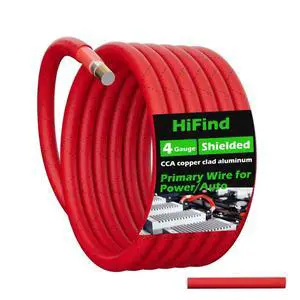 4 Gauge AWG Power Ground Wire Cable 10 Ft, True Spec Shielded Braided Welding Battery Cable Terminal for Automotive, Car Audio, Amp Wiring, Speaker Stereo, Solar, Marine, Generator-Red 4 Gauge AWG Power Ground Wire Cable 10 Ft, True Spec Shielded Braided Welding Battery Cable Terminal for Automotive, Car Audio, Amp Wiring, Speaker Stereo, Solar, Marine, Generator-Red