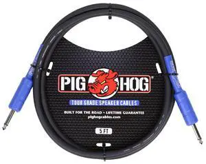 PHSC5 High Performance 14 Gauge 9.2mm 1/4" Speaker Cable, 5 Feet , Black PHSC5 High Performance 14 Gauge 9.2mm 1/4" Speaker Cable, 5 Feet , Black