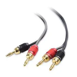 Heavy Duty 12 AWG Speaker Wire - 6ft, Single OFC Speaker Cable with Banana Plugs, Black Heavy Duty 12 AWG Speaker Wire - 6ft, Single OFC Speaker Cable with Banana Plugs, Black