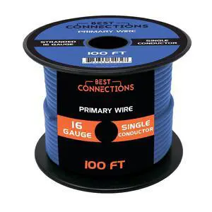 Automotive Primary Wire - 100ft (Various Color Options) | Ideal for Trailer, Speaker, and Lighting Circuits | Durable Primary/Remote, Power/Ground Electrical Wiring (16 Gauge, Blue) Automotive Primary Wire - 100ft (Various Color Options) | Ideal for Trailer, Speaker, and Lighting Circuits | Durable Primary/Remote, Power/Ground Electrical Wiring (16 Gauge, Blue)