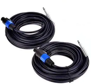 2Pack 6 ft Speakon to 1/4" Male Speaker Cables, Professional 12 Gauge AWG Wire Audio Amplifier Connection Cord, DJ/PA Speaker Cable Wire with Twist Lock. 2Pack 6 ft Speakon to 1/4" Male Speaker Cables, Professional 12 Gauge AWG Wire Audio Amplifier Connection Cord, DJ/PA Speaker Cable Wire with Twist Lock.