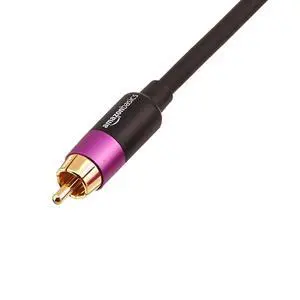 1 RCA Audio Cable for Subwoofer, Sound System, Amplifiers, Active Speakers with Gold-Plated Plugs, 50 Feet, Black 1 RCA Audio Cable for Subwoofer, Sound System, Amplifiers, Active Speakers with Gold-Plated Plugs, 50 Feet, Black