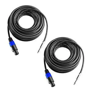 2Pcs 3 Feet Professional Speakon to 1/4 Speaker Cable, Pair 3 ft 12 Gauge Speakon to 1/4 Male Inch Audio Amplifier Connection Heavy Duty Cord Wire with Twist Lock 2Pcs 3 Feet Professional Speakon to 1/4 Speaker Cable, Pair 3 ft 12 Gauge Speakon to 1/4 Male Inch Audio Amplifier Connection Heavy Duty Cord Wire with Twist Lock