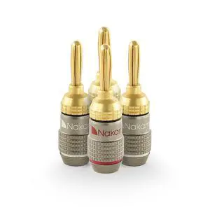 FanLock Excel Series 24k Gold Plated Banana Plugs 10 AWG - 18 AWG Gauge Size 4mm for Speakers Amplifier Hi-Fi Stereo Home Theatre Radio Audio Wire Cable Quick Connector, 4 Pcs (2-Pairs) FanLock Excel Series 24k Gold Plated Banana Plugs 10 AWG - 18 AWG Gauge Size 4mm for Speakers Amplifier Hi-Fi Stereo Home Theatre Radio Audio Wire Cable Quick Connector, 4 Pcs (2-Pairs)