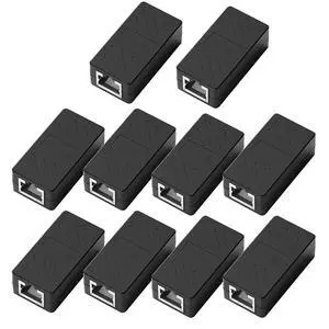 Ethernet Cable Extender, RJ45 Coupler, Extender Connector - Ethernet Coupler for Cat8/ Cat7/ Cat6/ Cat5 Ethernet Cables (Female Black 10 Pack) Ethernet Cable Extender, RJ45 Coupler, Extender Connector - Ethernet Coupler for Cat8/ Cat7/ Cat6/ Cat5 Ethernet Cables (Female Black 10 Pack)