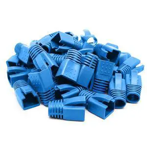 100 Pcs Cat6A Cat7 Ethernet RJ45 Connectors, Cat6 Cat6A Cat7 Strain RJ45 Connectors, RJ45 Plug Connector Cover, RJ45 Ethernet Cable Strain Relief Connectors (Blue) 100 Pcs Cat6A Cat7 Ethernet RJ45 Connectors, Cat6 Cat6A Cat7 Strain RJ45 Connectors, RJ45 Plug Connector Cover, RJ45 Ethernet Cable Strain Relief Connectors (Blue)