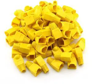 100-Pack CAT5E CAT6 RJ45 Ethernet Network Cable Strain Relief Boots - Yellow 100-Pack CAT5E CAT6 RJ45 Ethernet Network Cable Strain Relief Boots - Yellow