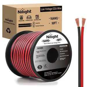 50FT 16AWG Copper Clad Aluminum Wire 16/2 Gauge Red Black CCA Electrical Cable 2 Conductor Parallel 12V/24V DC Flexible Extension Cords for Car Audio Radio Speaker Amplifier 50FT 16AWG Copper Clad Aluminum Wire 16/2 Gauge Red Black CCA Electrical Cable 2 Conductor Parallel 12V/24V DC Flexible Extension Cords for Car Audio Radio Speaker Amplifier