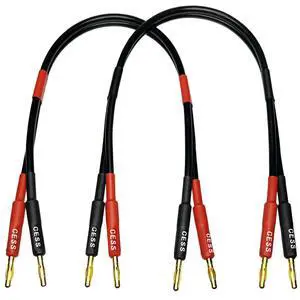 CESS-037-2f Banana Plug Male to Male Speaker Cable 12 Gauge 680 Strand Count Silicone Soft Wire, 2 Cables (2 FEET) CESS-037-2f Banana Plug Male to Male Speaker Cable 12 Gauge 680 Strand Count Silicone Soft Wire, 2 Cables (2 FEET)