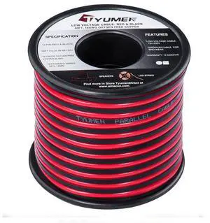 40 Feet 18 AWG Gauge 2 Conductor Stranded Red Black Car Home Stereo Speaker Audio Cable Electrical Hookup Wire - 99.95% Oxygen Free Copper Wires 40 Feet 18 AWG Gauge 2 Conductor Stranded Red Black Car Home Stereo Speaker Audio Cable Electrical Hookup Wire - 99.95% Oxygen Free Copper Wires