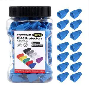 100pcs RJ45 Strain Relief Boots, CAT5 CAT5E CAT6 CAT6E Ethernet Boot,Fits 0.25in Ethernet RJ45 Cables Blue 100pcs RJ45 Strain Relief Boots, CAT5 CAT5E CAT6 CAT6E Ethernet Boot,Fits 0.25in Ethernet RJ45 Cables Blue