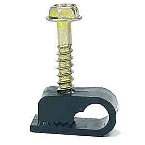 (TM) Flex Single Coaxial Cable Clips, Cat6, Electrical Wire Cable Clip, 1/4 in (6 mm) Screw Clip and Fastener, Black (100 Pieces per Bag) (TM) Flex Single Coaxial Cable Clips, Cat6, Electrical Wire Cable Clip, 1/4 in (6 mm) Screw Clip and Fastener, Black (100 Pieces per Bag)