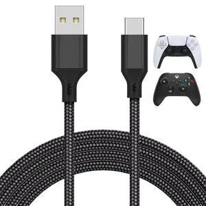 16.4FT Charger Charging Cable for PS5/ PS5 Pro/Xbox Series X/S Controller/for Switch Pro, Replacement USB Charging Cord Nylon Braided Type-C Ports Accessories for PS5/for Xbox Series X, Black 16.4FT Charger Charging Cable for PS5/ PS5 Pro/Xbox Series X/S Controller/for Switch Pro, Replacement USB Charging Cord Nylon Braided Type-C Ports Accessories for PS5/for Xbox Series X, Black