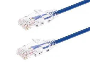 Cat6 5ft Blue Component Level Patch Cable UTP 28AWG 550MHz Pure Bare Copper Snagless RJ45 SlimRun Series Ethernet Cable Cat6 5ft Blue Component Level Patch Cable UTP 28AWG 550MHz Pure Bare Copper Snagless RJ45 SlimRun Series Ethernet Cable