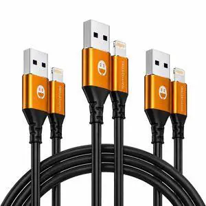 USB A to Lightning Cable 6ft, 3 Pack iPhone Charger Cord USB A to Lightning Cable 6ft, 3 Pack iPhone Charger Cord