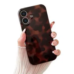Compatible with for iPhone 16 Case, Tortoise Shell Chic Amber Brown Print Leopard, Classic Soft TPU Protective Shockproof Case for iPhone 16 6.1 ''Color2 Compatible with for iPhone 16 Case, Tortoise Shell Chic Amber Brown Print Leopard, Classic Soft TPU Protective Shockproof Case for iPhone 16 6.1 ''Color2