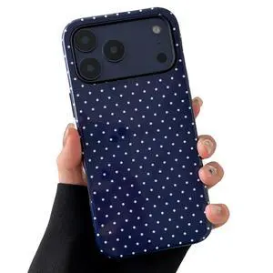 Magnetic Case for iPhone 17 Pro, Compatible with Magsafe, Polka Dot Aesthetic Phone Case Cute for Girl Women, Hard PC+Soft TPU Protective Phone Cover for iPhone 17 Pro-Navy Blue Magnetic Case for iPhone 17 Pro, Compatible with Magsafe, Polka Dot Aesthetic Phone Case Cute for Girl Women, Hard PC+Soft TPU Protective Phone Cover for iPhone 17 Pro-Navy Blue