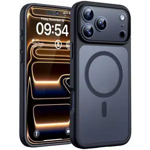 for iPhone 17 Pro Max Case, Compatible with Magsafe, Full Camera Protection, Built-in Magnets, Translucent Matte for iPhone 17 Pro Max Phone Case 6.9 inch (Black) for iPhone 17 Pro Max Case, Compatible with Magsafe, Full Camera Protection, Built-in Magnets, Translucent Matte for iPhone 17 Pro Max Phone Case 6.9 inch (Black)
