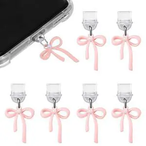 Charms for Dust Plug 6 PCS Pink Bow Dust Plug Charm Compatible with E-Reader & Type C Devices Acrylic Decorative Accessories Gift for Readers Book Lovers Men Women Teachers Students Charms for Dust Plug 6 PCS Pink Bow Dust Plug Charm Compatible with E-Reader & Type C Devices Acrylic Decorative Accessories Gift for Readers Book Lovers Men Women Teachers Students