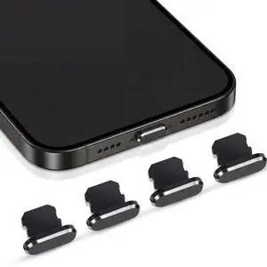 Anti Dust Plugs, Protects Charging Ports, Compatible with iPhone 11, 12, Pro, Max/X/XS/XR, 7, 8 Plus, iPad Mini/Air (Black, 4 Pieces) Anti Dust Plugs, Protects Charging Ports, Compatible with iPhone 11, 12, Pro, Max/X/XS/XR, 7, 8 Plus, iPad Mini/Air (Black, 4 Pieces)