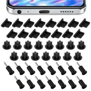 45 Pieces 3.5mm Rubber Dust Plugs Caps Protector, Anti-Dust Headphone Jack Dust Plugs Cover USB-C Charge Port Protector Plug Covers for Earphone Mobile Phone Laptop Desktop Computer, Black 45 Pieces 3.5mm Rubber Dust Plugs Caps Protector, Anti-Dust Headphone Jack Dust Plugs Cover USB-C Charge Port Protector Plug Covers for Earphone Mobile Phone Laptop Desktop Computer, Black