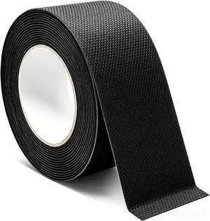 Black Rubber Grip Tape 2 Inch, 16.5Ft, Non-Abrasive Waterproof Anti Slip Tape, Strong Adhesive Non Slip Tape for Handles, Cushion Pad for Indoor & Outdoor, Making Surfaces Safer Black Rubber Grip Tape 2 Inch, 16.5Ft, Non-Abrasive Waterproof Anti Slip Tape, Strong Adhesive Non Slip Tape for Handles, Cushion Pad for Indoor & Outdoor, Making Surfaces Safer